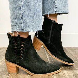 Paul Green Vienna Black Suede Chelsea Boots size 7.5